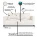 Sofá 3 Lugares Eros Linho Bouclê Off White 220 cm