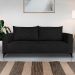 Sofá 3 Lugares Eros Linho Bouclê Preto 220 cm