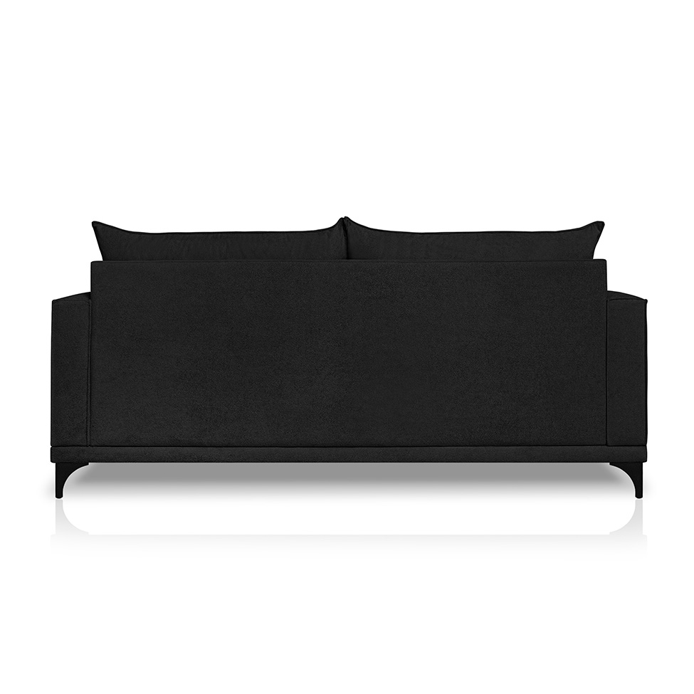 Sofá 3 Lugares Eros Linho Bouclê Preto 220 cm