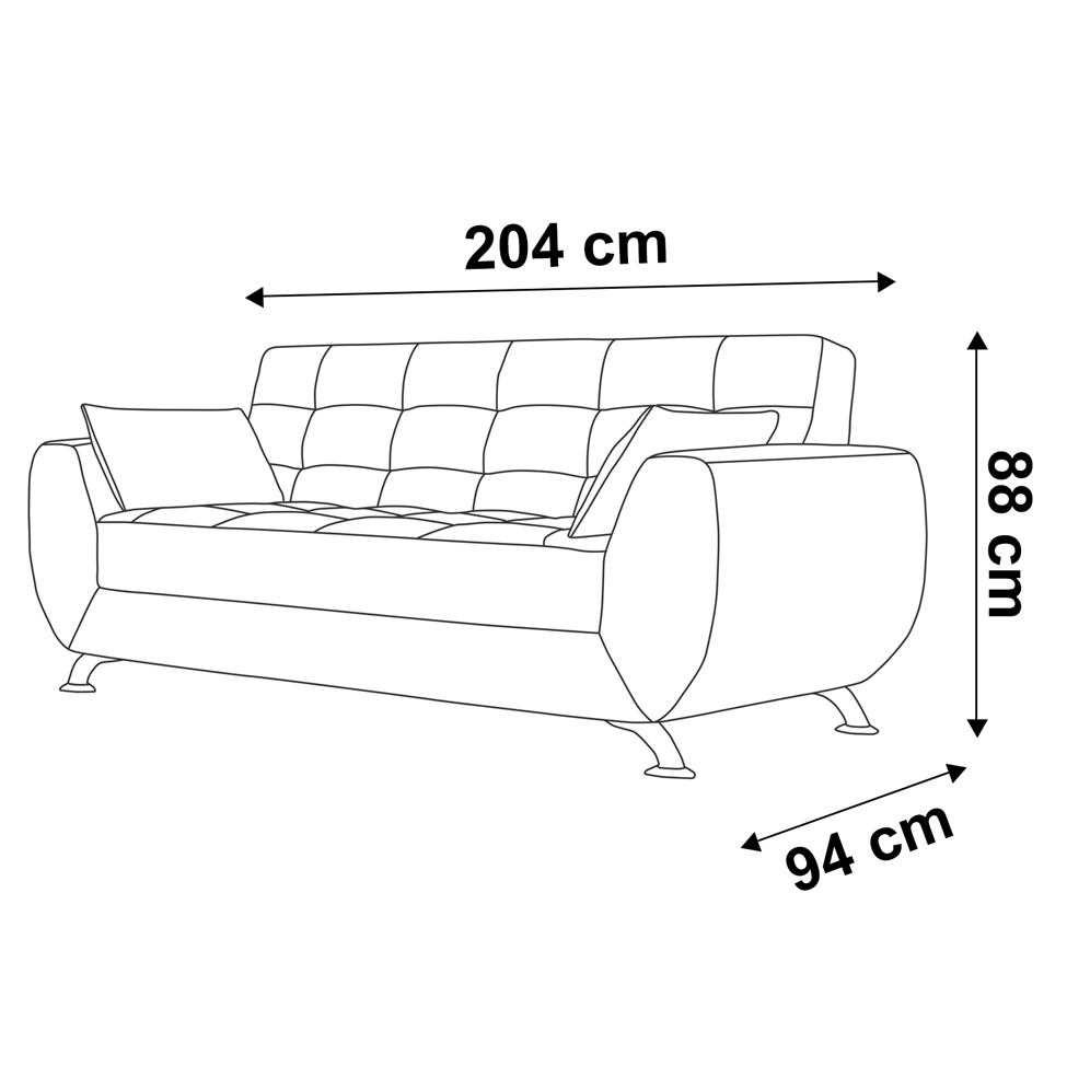Sofá 3 Lugares Larissa II Suede Bege