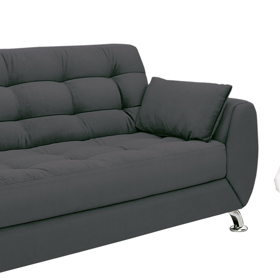 Sofá 3 Lugares Larissa Suede Cinza