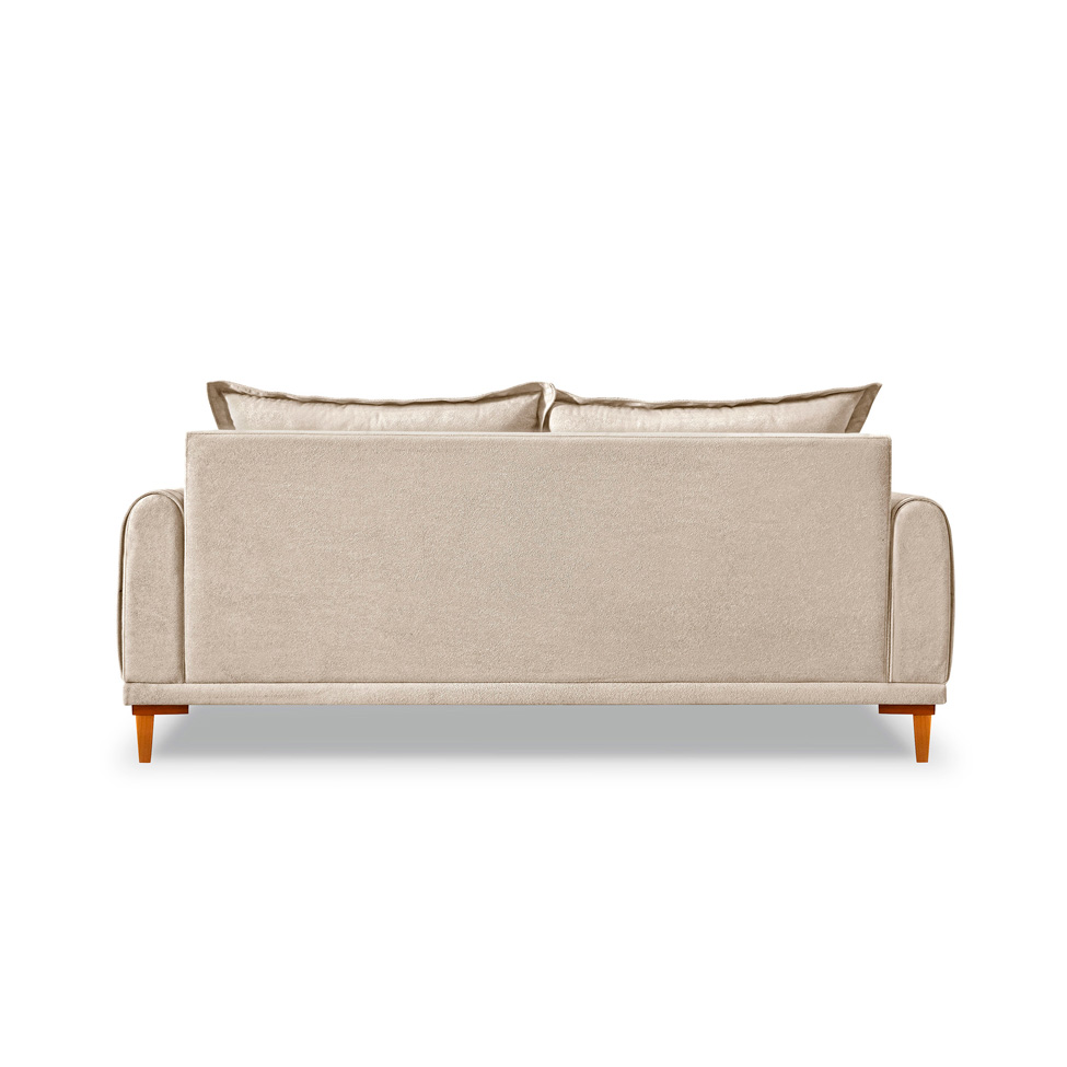 Sofá 3 Lugares Lisboa Bouclé Bege 180 cm