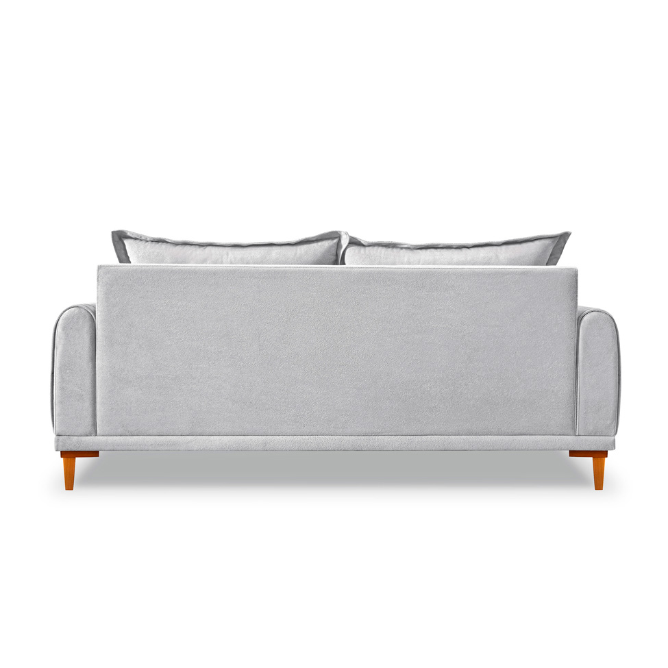 Sofá 3 Lugares Lisboa Bouclé Cinza 180 cm
