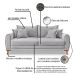 Sofá 3 Lugares Lisboa Bouclé Cinza 180 cm