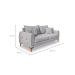 Sofá 3 Lugares Lisboa Bouclé Cinza 200 cm