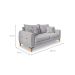 Sofá 3 Lugares Lisboa Bouclé Cinza 220 cm