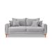 Sofá 3 Lugares Lisboa Bouclé Cinza 220 cm