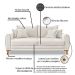 Sofá 3 Lugares Lisboa Bouclé Off White 180 cm