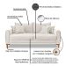 Sofá 3 Lugares Lisboa Bouclé Off White 200 cm