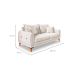 Sofá 3 Lugares Lisboa Bouclé Off White 220 cm