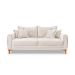 Sofá 3 Lugares Lisboa Bouclé Off White 220 cm
