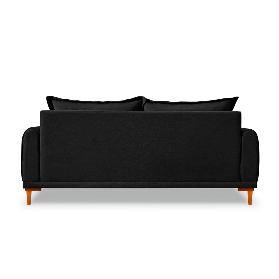 Sofá 3 Lugares Lisboa Bouclé Preto 180 cm