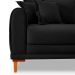 Sofá 3 Lugares Lisboa Bouclé Preto 180 cm