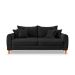 Sofá 3 Lugares Lisboa Bouclé Preto 180 cm