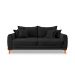 Sofá 3 Lugares Lisboa Bouclé Preto 200 cm