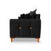Sofá 3 Lugares Lisboa Bouclé Preto 200 cm