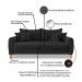Sofá 3 Lugares Lisboa Bouclé Preto 220 cm