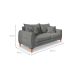 Sofá 3 Lugares Lisboa Veludo Cinza Chumbo 180 cm