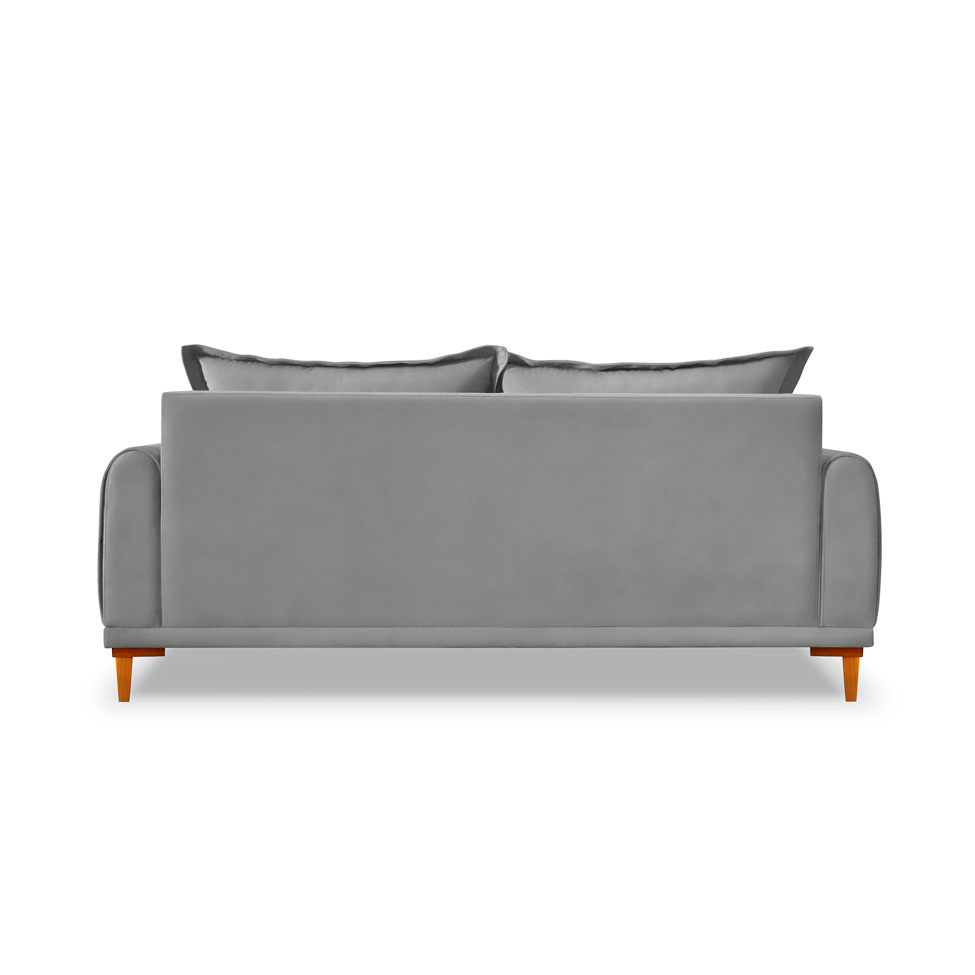 Sofá 3 Lugares Lisboa Veludo Cinza Chumbo 180 cm