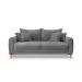 Sofá 3 Lugares Lisboa Veludo Cinza Chumbo 180 cm