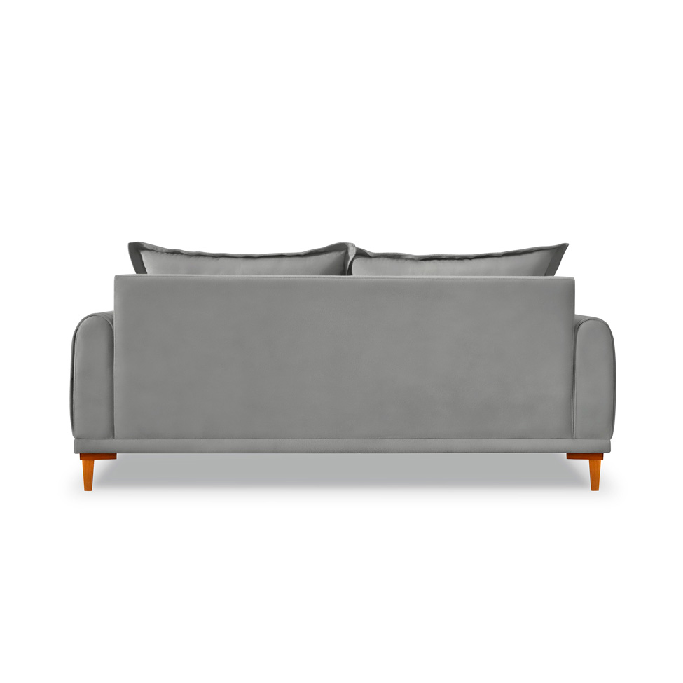 Sofá 3 Lugares Lisboa Veludo Cinza Chumbo 200 cm