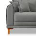 Sofá 3 Lugares Lisboa Veludo Cinza Chumbo 220 cm