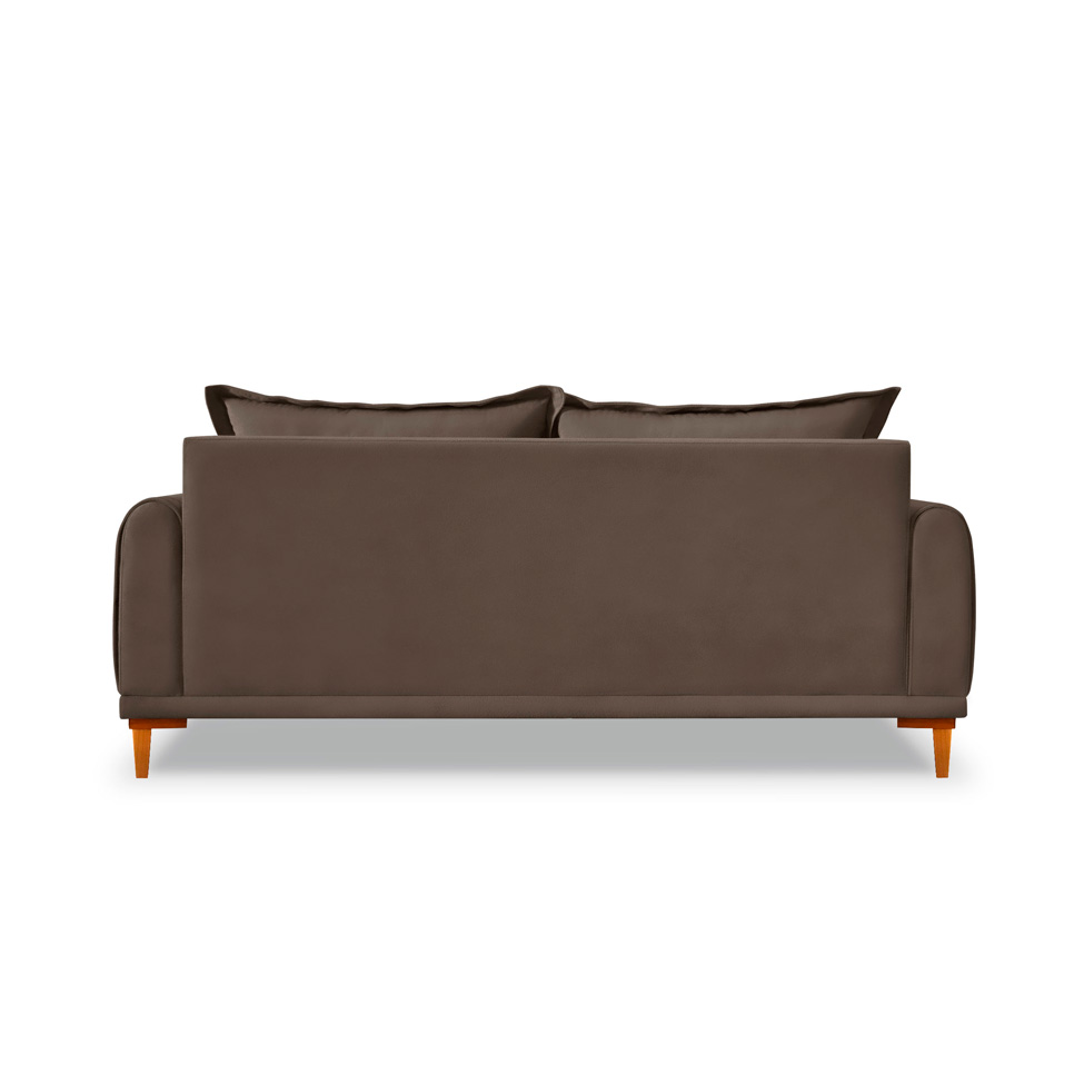 Sofá 3 Lugares Lisboa Veludo Marrom 180 cm