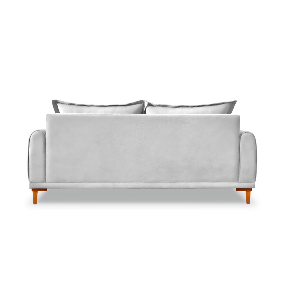 Sofá 3 Lugares Lisboa Veludo Prata 180 cm