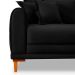 Sofá 3 Lugares Lisboa Veludo Preto 180 cm
