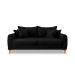 Sofá 3 Lugares Lisboa Veludo Preto 180 cm