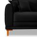 Sofá 3 Lugares Lisboa Veludo Preto 220 cm
