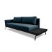 Sofá 3 Lugares Matteo com Mesa de Apoio Direita Linho Azul 180 cm