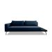 Sofá 3 Lugares Matteo com Mesa de Apoio Direita Linho Azul 180 cm