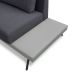 Sofá 3 Lugares Matteo com Mesa de Apoio Direita Linho Cinza 180 cm