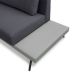 Sofá 3 Lugares Matteo com Mesa de Apoio Direita Linho Cinza 240 cm