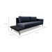 Sofá 3 Lugares Matteo com Mesa de Apoio Esquerda Linho Azul 210 cm