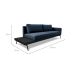 Sofá 3 Lugares Matteo com Mesa de Apoio Esquerda Linho Azul 240 cm