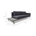 Sofá 3 Lugares Matteo com Mesa de Apoio Esquerda Linho Cinza 180 cm