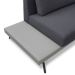 Sofá 3 Lugares Matteo com Mesa de Apoio Esquerda Linho Cinza 180 cm
