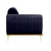Sofá 3 Lugares Molino com Chaise Direito Veludo Azul Marinho e Dourado
