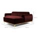 Sofá 3 Lugares Molino com Chaise Direito Veludo Bordô e Dourado