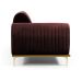 Sofá 3 Lugares Molino com Chaise Direito Veludo Bordô e Dourado