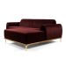Sofá 3 Lugares Molino com Chaise Direito Veludo Bordô e Dourado