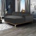 Sofá 3 Lugares Molino com Chaise Direito Veludo Cinza e Dourado