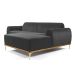 Sofá 3 Lugares Molino com Chaise Direito Veludo Cinza e Dourado