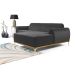 Sofá 3 Lugares Molino com Chaise Direito Veludo Cinza e Dourado