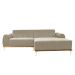 Sofá 3 Lugares Molino com Chaise Direito Veludo Creme e Dourado