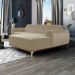 Sofá 3 Lugares Molino com Chaise Direito Veludo Creme e Dourado