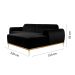 Sofá 3 Lugares Molino com Chaise Direito Veludo Grafite e Dourado