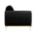 Sofá 3 Lugares Molino com Chaise Direito Veludo Grafite e Dourado